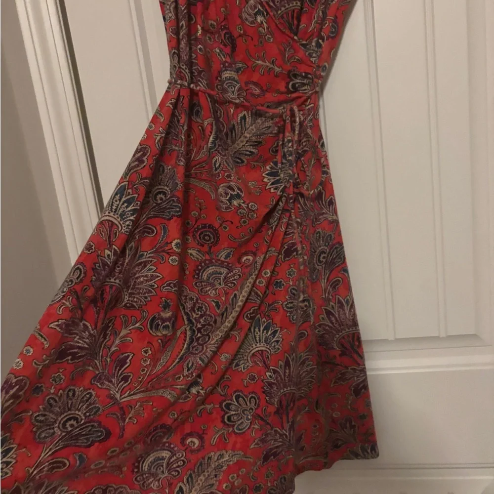 Ralph Lauren Red, Blue and Tan Sleeveless Dress, Sz M - Picture 3 of 5